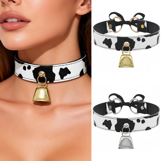 Cow  Bow Bell Choker