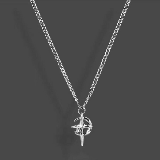 Celestial Cross Moon Necklace